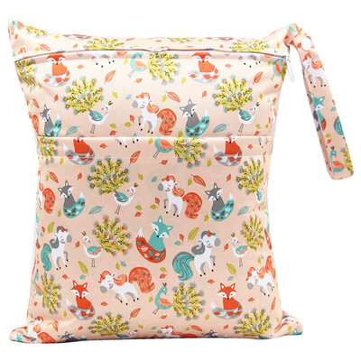 

Diaper Bag Baby Double Zipper Printing Waterproof Multifunction