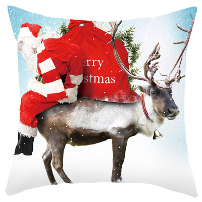 

Tailored Merry Christmas Short Plush Pillowcase Sofa Pad Set Home Decoration 18x18 Inch