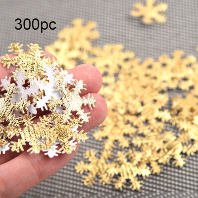 

Gobestart 300pc Gold Silver Cloth Christmas Snowflake Confetti Christmas Decoration 25mm