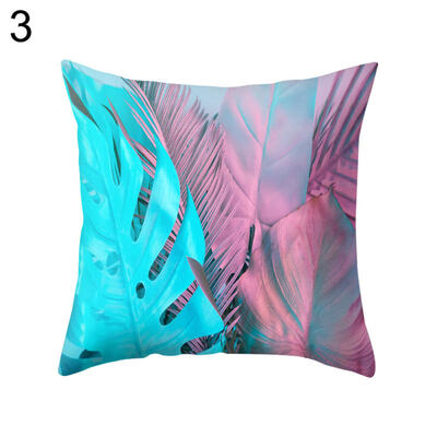 

Pink Leaf Plant Square Throw Pillow Protector Case Cushion Cover Bedding Article