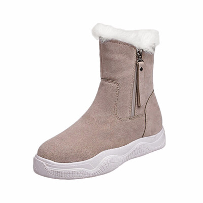 

Women Boots Autumn Flock Winter Ladies Fashion Snow Boots Shoes Thigh High Suede Mid-Calf Boots