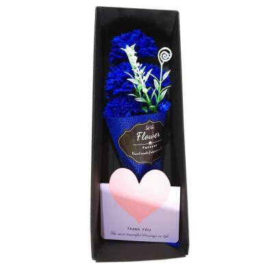 

5 Pcslot Soap Bouquet Mothers Day Present Flower Carnation Black Gift Box Package