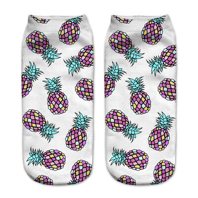

1Pair Women Low Cut Ankle Socks Funny Socks Cat Cartoon 3D Printing Socks Cotton Hosiery Printed Socks