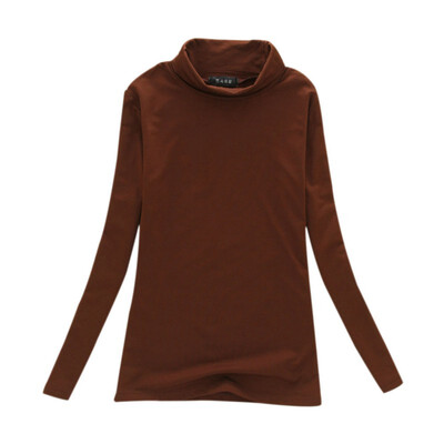 

Multi-colors Autumn Winter Women Tops Long Sleeve Turtleneck Women T-shirt Solid Stretch Tops Women Silm Bottoming Shirt Tops W4