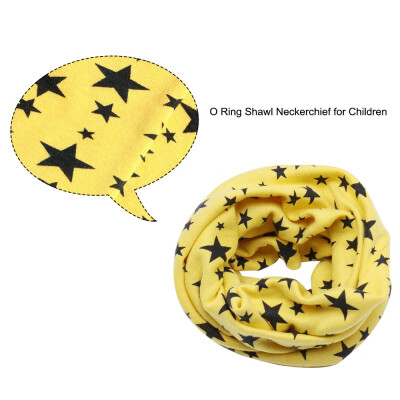 

Children Warm Cotton Scarf O Ring Shawl Neckerchief Boy Girl Circle Loop Cartoon Smile Face Star Pattern Neck Warmer