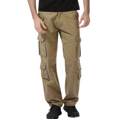 

Gobestart Mens Casual Pure Color Outdoors Pocket Beach Work Trouser Cargo Pant