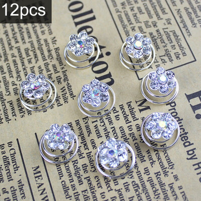 

Rhinestone Crystal Twisters Coil Spiral Hair Pins Pearl Hair Clips For Wedding Prom Party