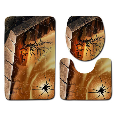 

〖Follure〗Halloween Night Castle Toilet Seat Cover&Rug Bathroom Set Halloween Decor