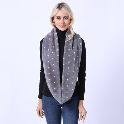 

Gobestart Women Fashion Polka Dot Print Scarf Outerwear Bib Faux Fur Scarf