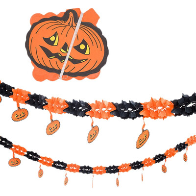 

Halloween Spider Pumpkin Scary Garland Halloween Paper Haunted House Prop Christmas Paper Garland Tree House Party Decorations