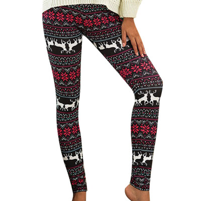 

New Christmas Women Ladies Fashion Casual Snowflake Deer 3D Print Leggings Christmas High Waist Yoga Pants Plus Size