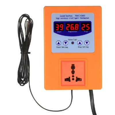 

AC110-240V 10A LED Digital Intelligent Pre-wired Temperature Controller Outlet with Sensor Thermostat Heating Cooling Control Swit