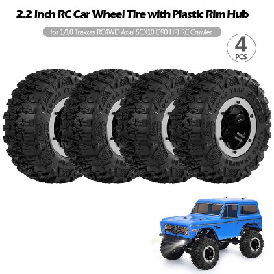 

4PCS 22 Inch RC Car Wheel Tire with Plastic Rim Hub for 110 Traxxas HSP Redcat RC4WD Tamiya Axial SCX10 D90 HPI RC Crawler