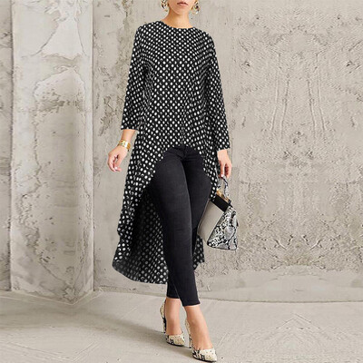 

Tailored Women Long Sleeve Asymmetrical Shirt Tops High Low Plus Blouse