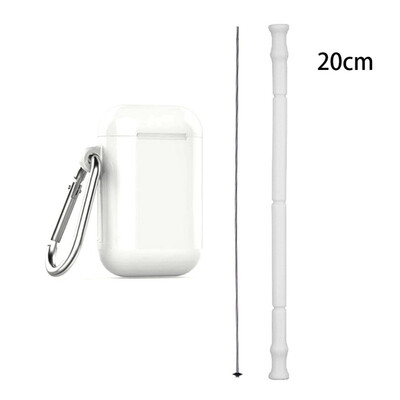 

Kitchen Gadgets Collapsible Silicone Straw Reusable Folding Drinking Straw With Carrying Case And Cleaning Brush