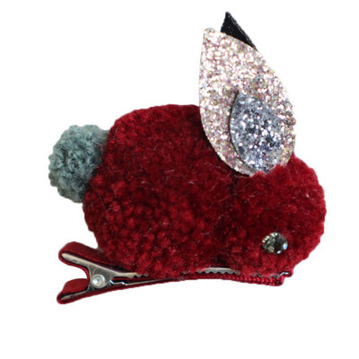 

Baby Kids Girls Hairpin Hair Accessories Baby Girls Three-dimensional Plush Bunny Hairpin Length 8Cm&13Cm