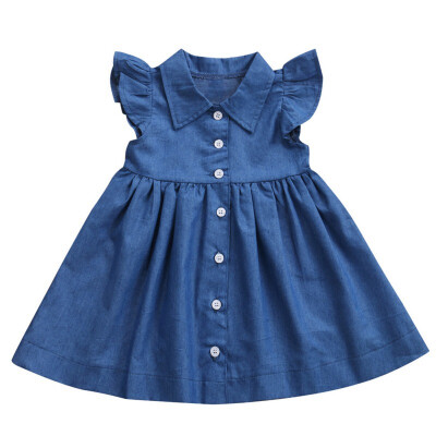 

Denim Kids Dress for Girls Summer Sleeveless Casual Baby Girls Dress Toddler Girls Clothes 1-T Princess Dress