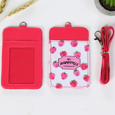 

Mini Creative Fruit Leather Card Holder Women Card Sets Cute Cartoon Id Card Holder