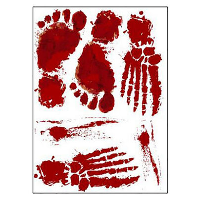 

Halloween Horror Bloody Handprint Footprint Fingerprint Wall Sticker Decorations Halloween Decor Windows Festival Party Supplies