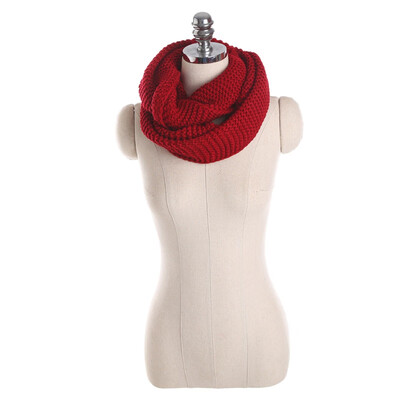 

Unisex Adult Warm Scarf Winter Knitted Infinity Circle Loop Scarf Solid Color Soft Year Gift