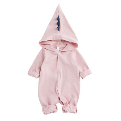 

Spring Autumn Winter Newborn Baby Boys Girls Romper Cute Dinosaur Long Sleeve Warm Clothes Hooded Jumpsuit