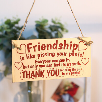 

Toponeto Sign Board Best Friend Friendship Gift Chic Spending Heart Thank You Decoration