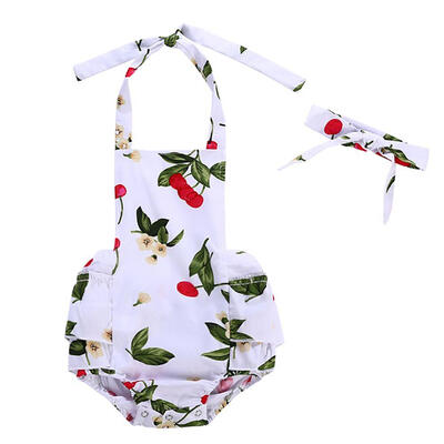 

Baby Bodysuits Cotton Summer Print Sleeveless Baby Girls Fashion Casual Clothing