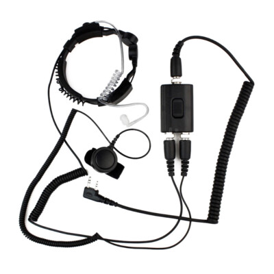 

Throat Mic Air Tube Headset Replacement for Kenwood F48 3207 Baofeng UV-5R 2 Pin Walkie talkie CB Two way Radio