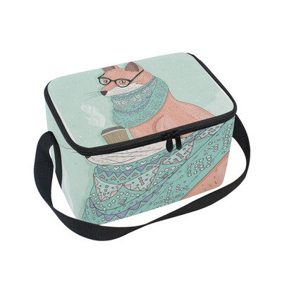 

ALAZA Lunch Box Insulated Creative Fox Lunch Bag Large Cooler Tote Bagfor Men Women