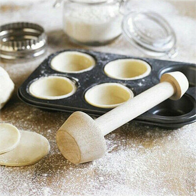 

Gobestart DIY Egg-Tart-Tamper Double Side Wooden Cake Pusher Cake Baking Shaping