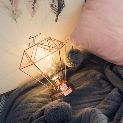 

Gobestart Creative Desk Lamp Iron Bedroom Decoration Photography Prop Lamp