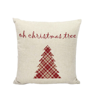 

Tailored Happy Christmas Pillow Cases Linen Sofa Cushion Cover Home Decor Pillow Case