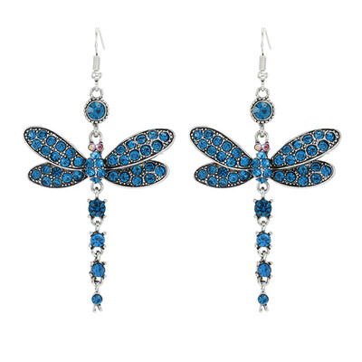 

Woemn Gorgeous Colors Dragonfly Crystal Rhinestone Plated Hook Earrings Jewelry
