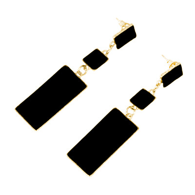 

2018 Fashion Design Geometry Gold Color 4 Color Alloy Blue Enamel Drop Earrings For Women Long Earrings On Valentines Day