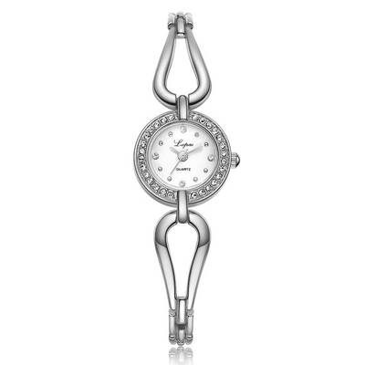 

Buckle Watchband Design Women Watch Bracelet Quartz Round Shaped Alloy Girl Watches Wristwatch