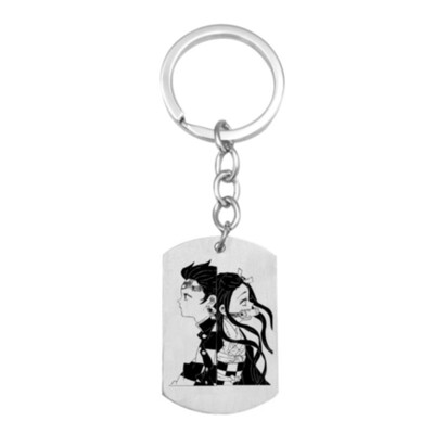 

Fat Bear Anime Demon Slayer Stainless Steel Keychain Key Ring Bag Phone Decor