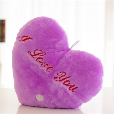 

Love Heart Shape Cushion Colorful LED Plush Toyslight-emitting Pillowbaby Toys For Children Kids Gift