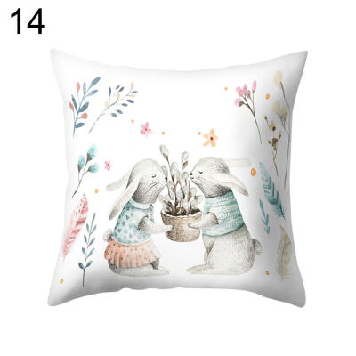 

Rabbit Elephant Square Throw Pillow Case Cushion Protector Cover Bedding Article