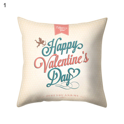 

Happy Valentines Day Love Heart Pillow Case Cushion Cover Sofa Car Cafe Decor