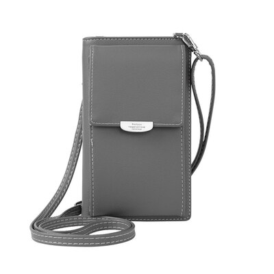 

Multi-pocket Solid Color Faux Leather Women Mini Shoulder Bag Phone Pouch Purse