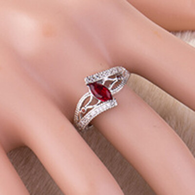 

Sterling Silver Finger Rings For Women Vintage Engagement With Stone BlueRedGreen Zircon Jewelry