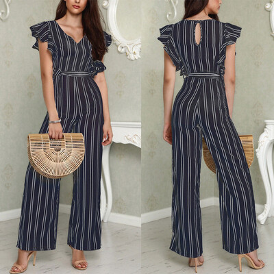 

Women sleeveless strap wide legs Bodycon Boho Jumpsuit Romper Trousers Clubwear