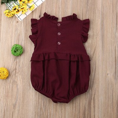 

Lovely Baby Newborn Girls Ruffle Design Jumpsuit Flare Sleeve Romper Infant Casual Bodysuit Outfits