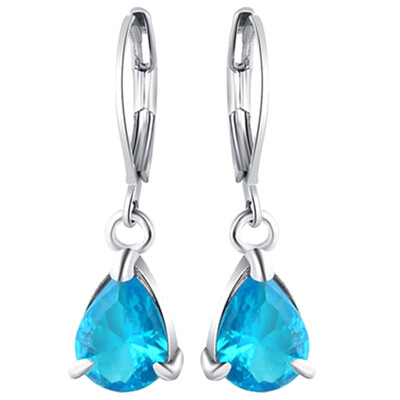 

Charming Water Droplet Cut Amethyst Dangle Drop Earrings Wedding Jewelry