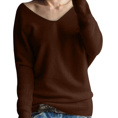 

Gobestart Fashion Women Winter Batwing Sleeve Solid Knitted Sweater Pullover Tops Blouse