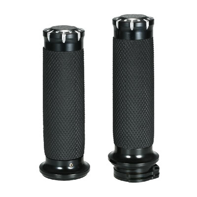 

Motorcycle Handle Bar Handle Grips BlackChrome 1"25mm Handlebar Hand Grips For Harley Sportster Touring Dyna Softail Custom