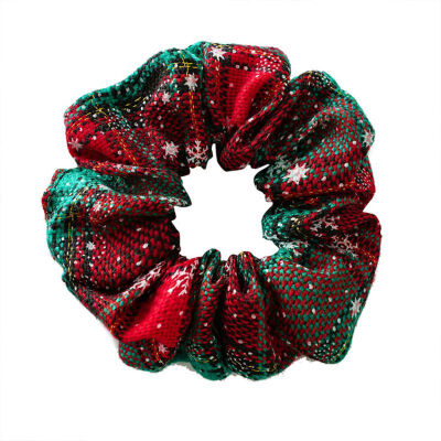 

HOT Christmas Large Intestine Circle Hair Bands Scrunchies Women Hair Ties Girls Ponytail Holder Festival Cloth Hair Accessories