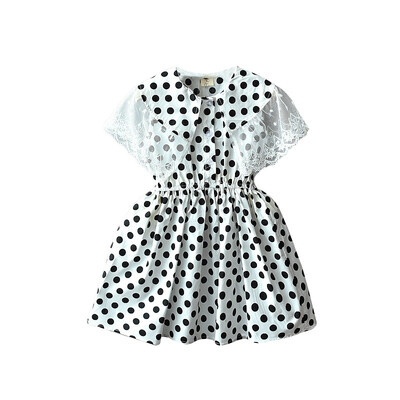 

Summer Baby Girls Polka Dot Pattern Sleeveless Lace Design Dress