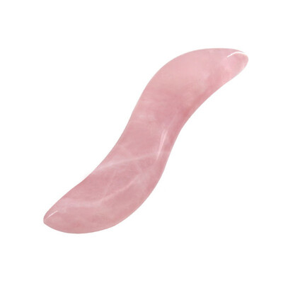 

Rose Quartz Scraping Plate Pink Jade Stone Body Facial Eye Acupuncture Massage Relaxation Health Care