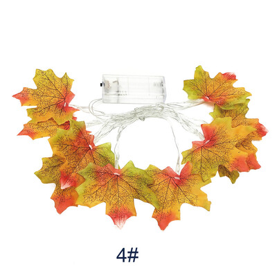 

〖Follure〗15M 10LED Lighted Fall Autumn Pumpkin Maple Leaves Garland Thanksgiving Decor